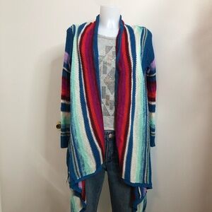 Billabong Multicolor Striped Open Cardigan